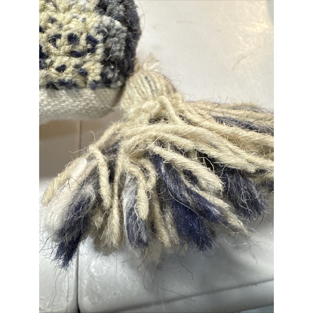 Kilim Throw Pillow 18x18 GrandinRoad Tassel Blue Rust Cream Down Insert Boho Dec - Picture 9 of 9
